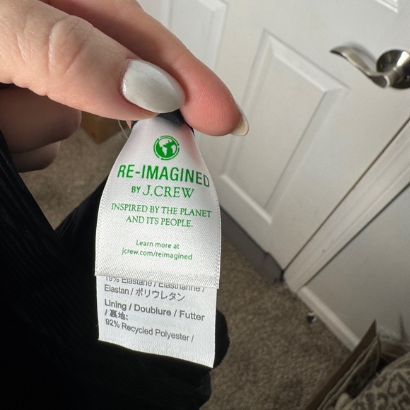 J. Crew NWT Black Ribbed High Rise Cheeky Bikini Bottom Size M - Picture 7 of 8